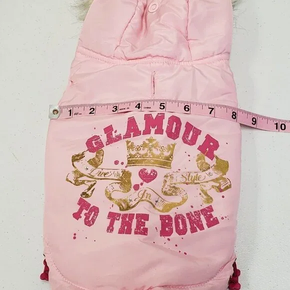 Simply Dog Pink Faux Fur Coat Glamour to the Bone NWOT Size Small - Picture 8 of 10